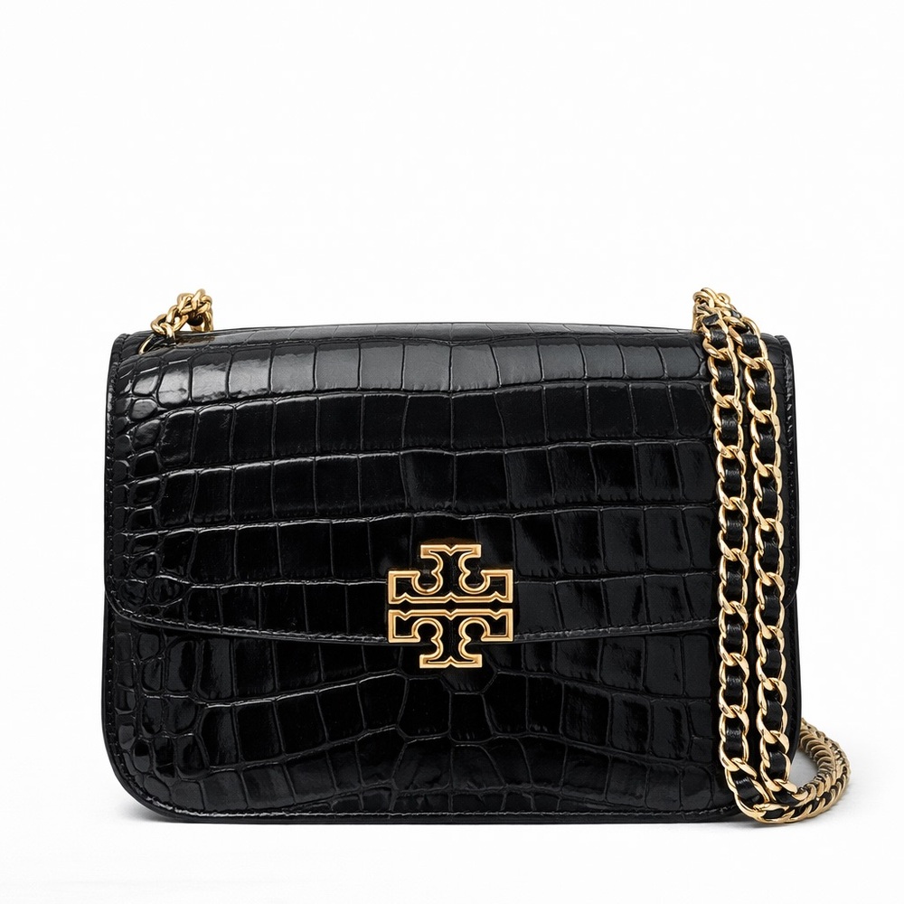 Tory Burch Black Croc-Embossed Crossbody Bag- NWOT